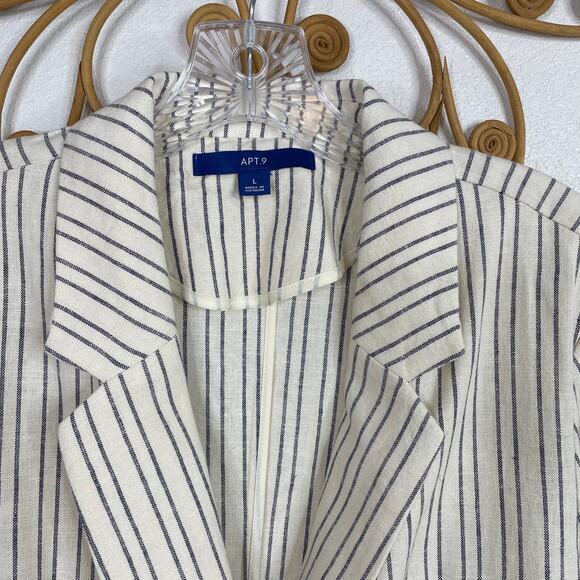 Apt 9 ivory striped blazer line blend L - Picture 3 of 5
